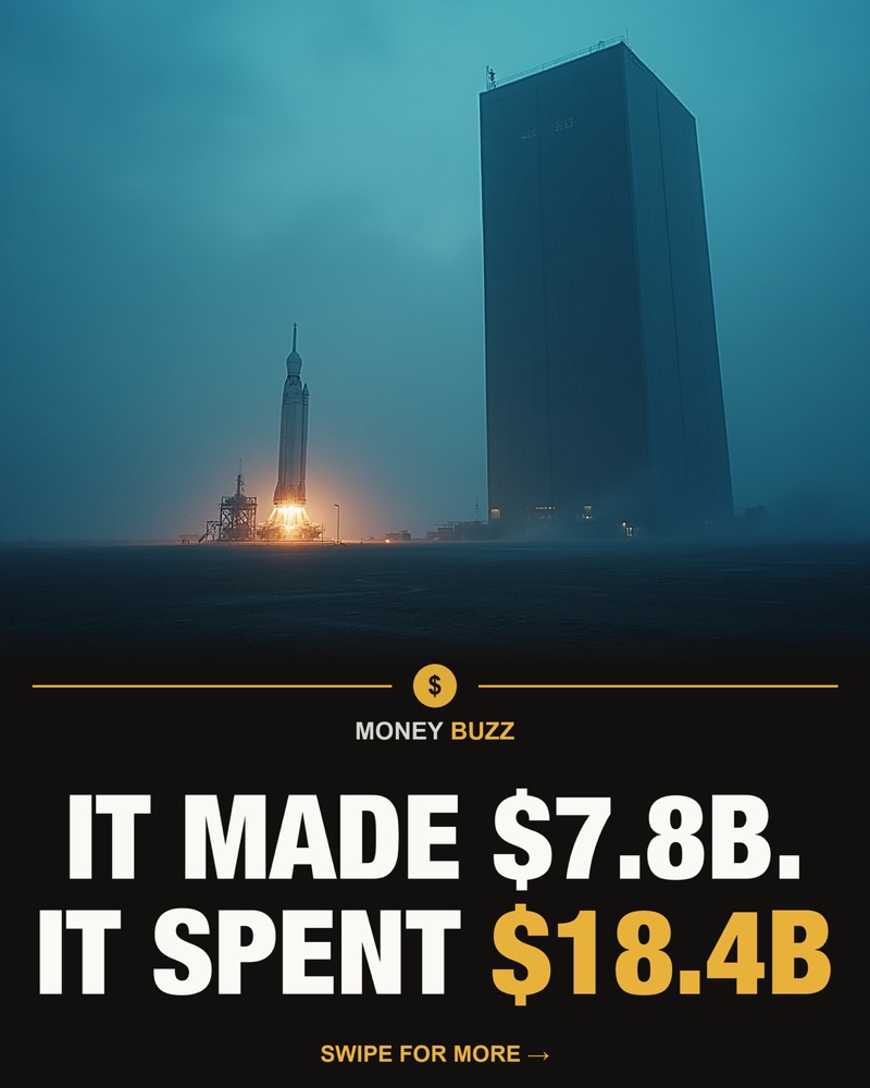 MoneyBuzz carousel cover: a rocket rising beside a fogbound tower