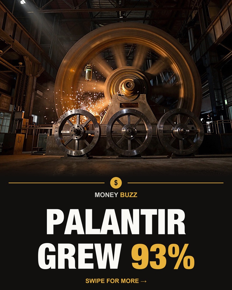 MoneyBuzz carousel cover: a vast machine wheel in a lit workshop