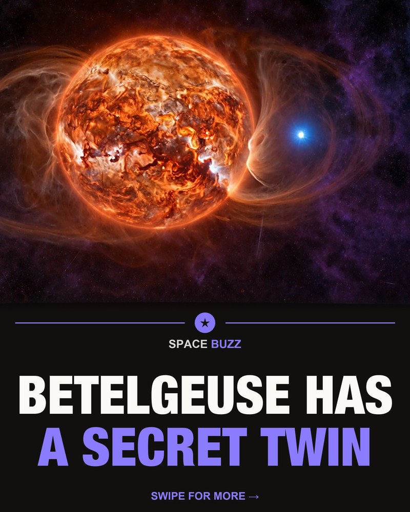 SpaceBuzz carousel cover: a red supergiant star with its hidden companion